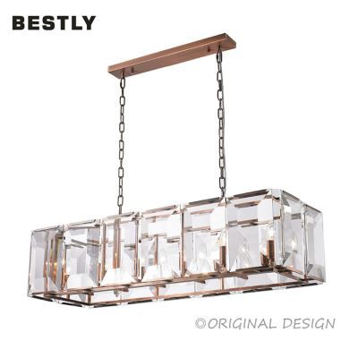 Dlhý prívesok s jasným sklom v červenej mede